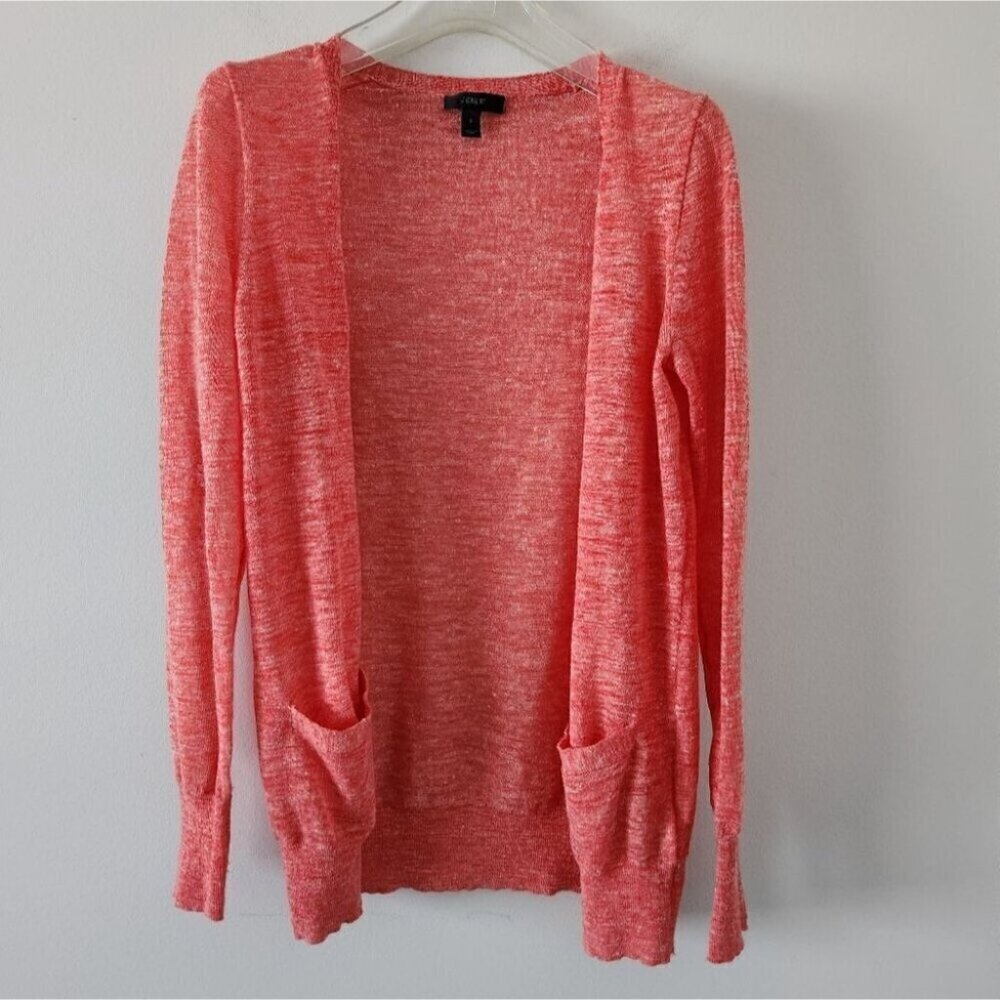 J. CREW | marled linen cardigan pink sz S